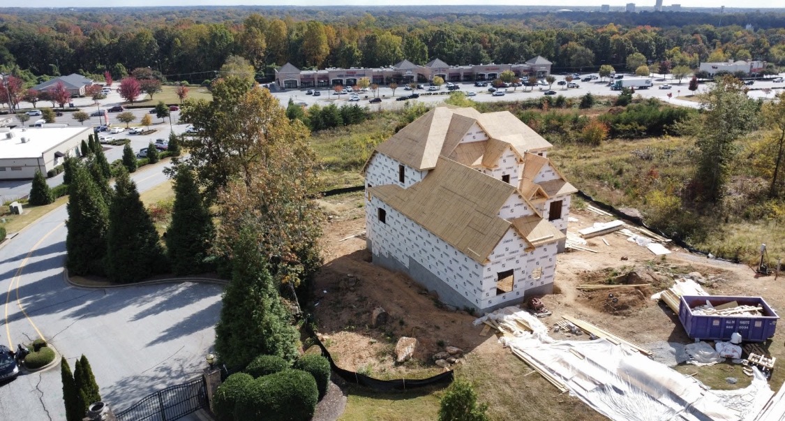 Aerial construction progress
