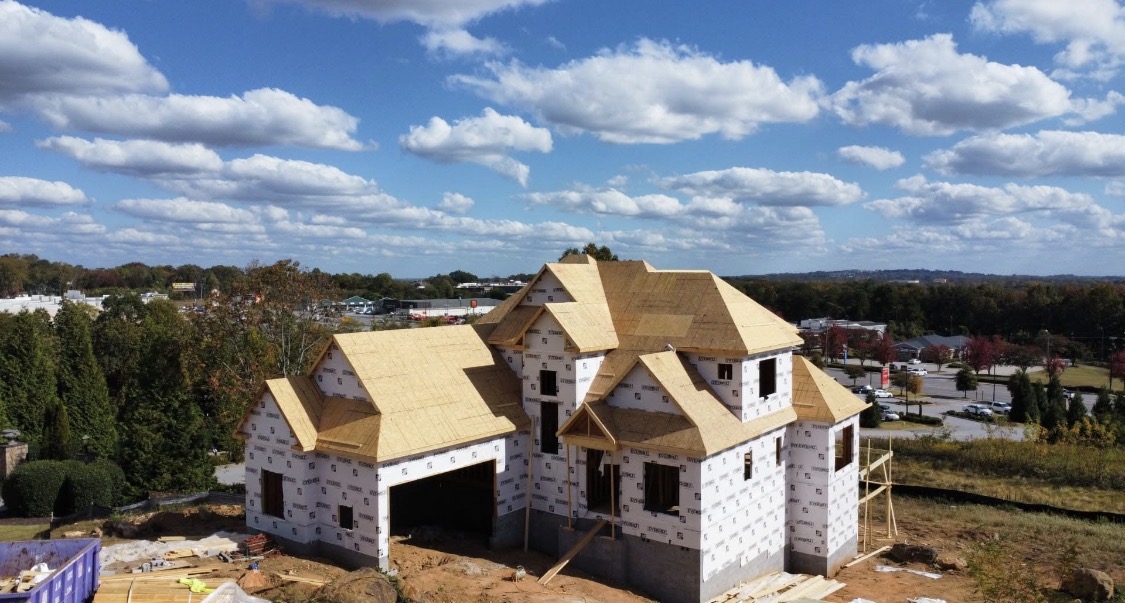 Custom home under construction